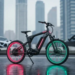Ebike Green Red Wheels