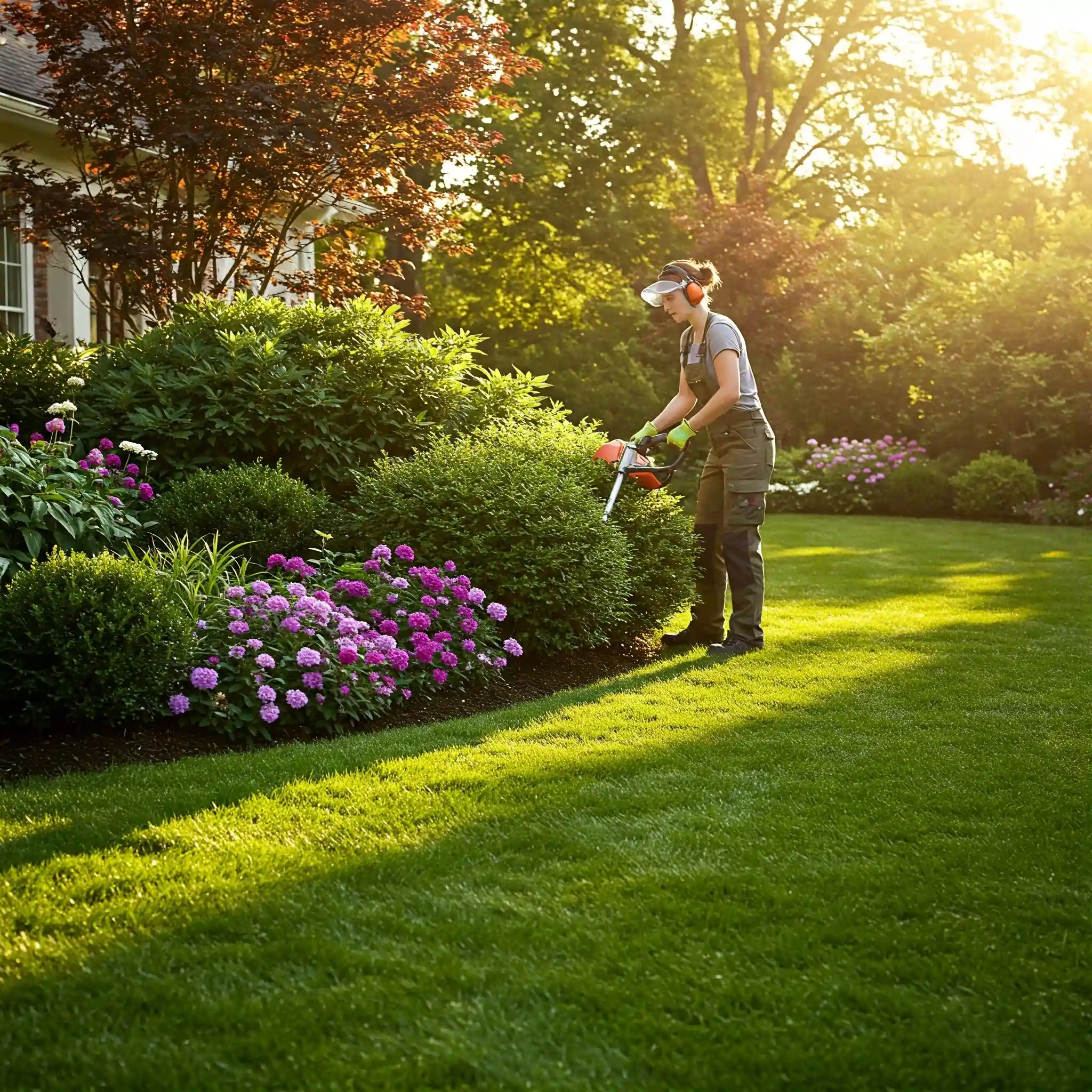 A Female Landscaper in Miami Beach Florida weeding a beautiful botanical garden for the number 1 landscaping business Purity Landscaping