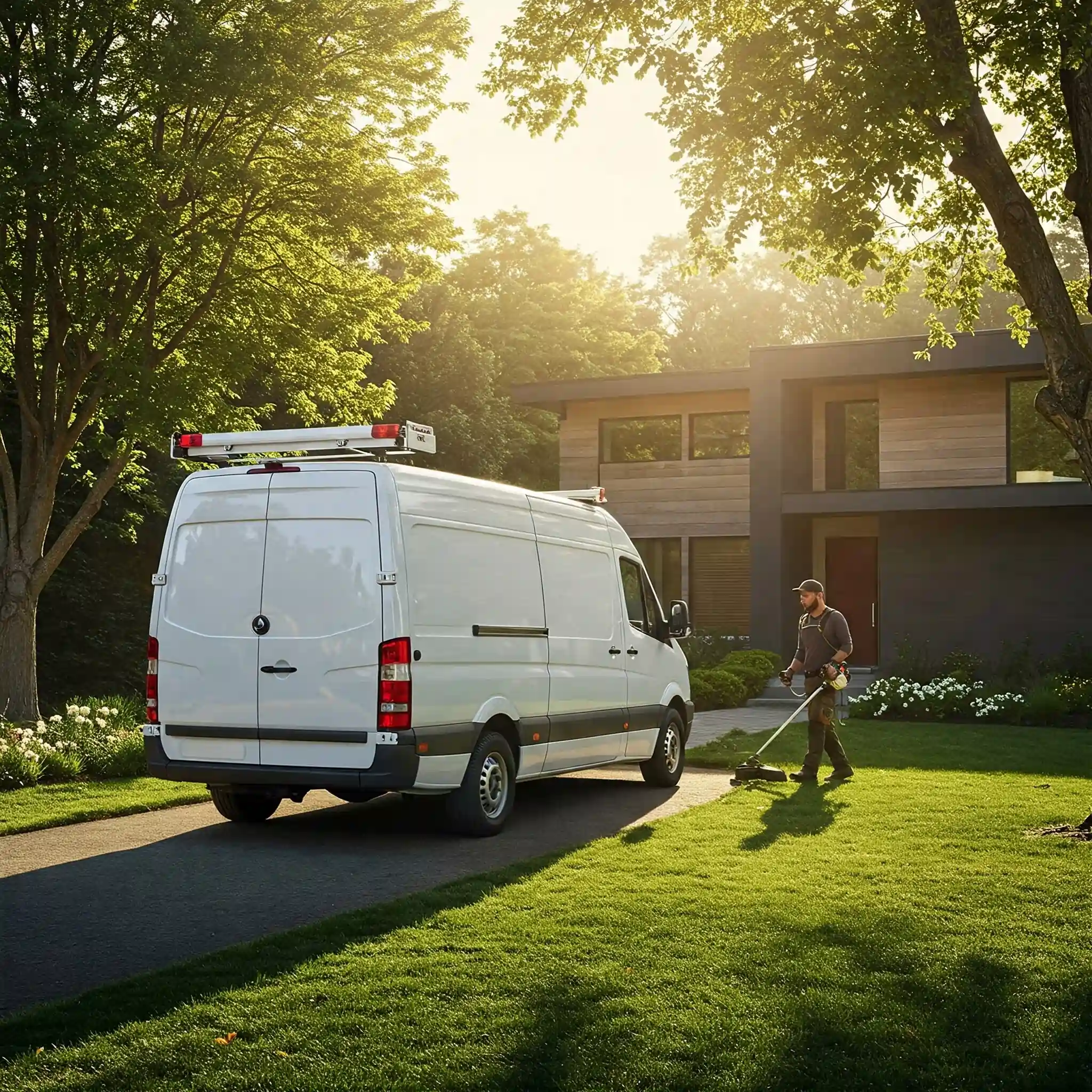 A male landscaper edging a beautifully landscaped yard by the leading landscaping business in Miami Florida Purity Landscaping