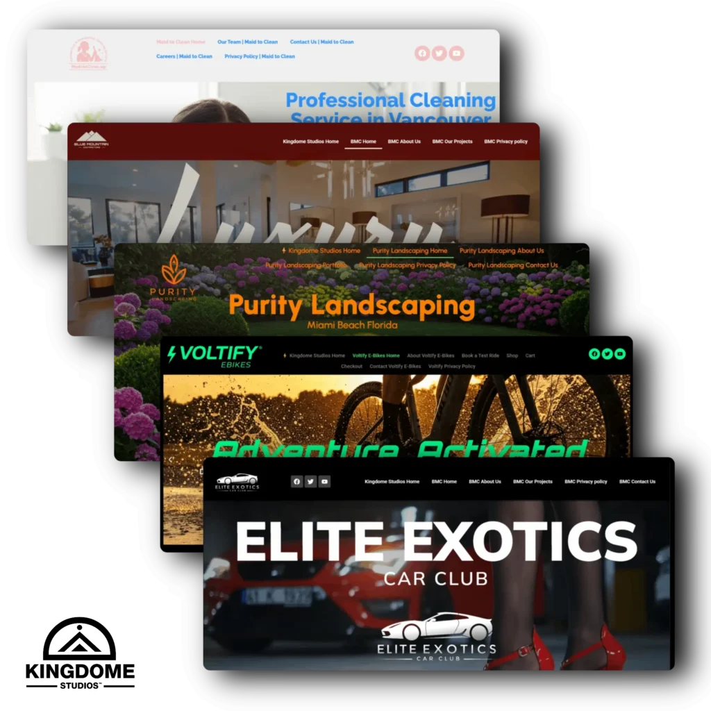 Image of KingdomeStudios.com Portfolio Websites for their Portfolio Page, a Web Design Company for New Businesses