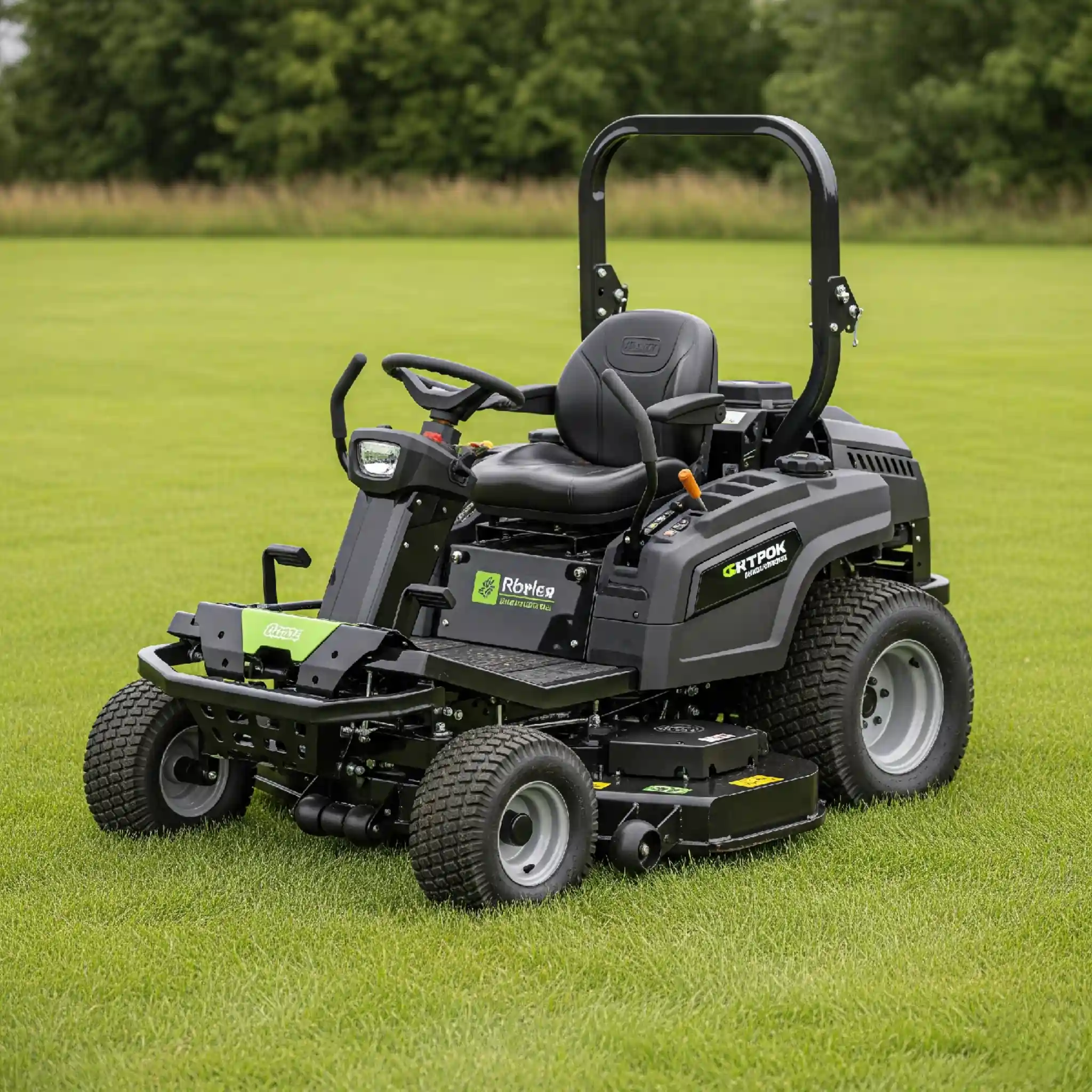 Purity Landscaping in Miami, Florida, uses this electric battery-powered riding mower for eco-friendly, efficient large-scale lawn maintenance