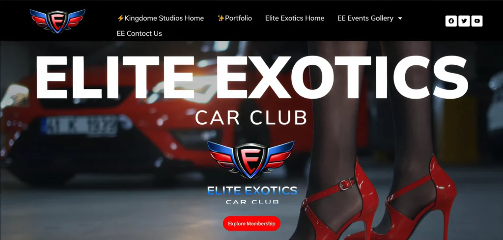 Elite Exotics Car Club Portfolio Page Image