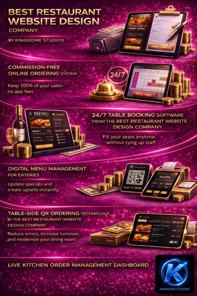 Infographic for the best restaurant website design company in Brandon Manitoba KingdomeStudios.com