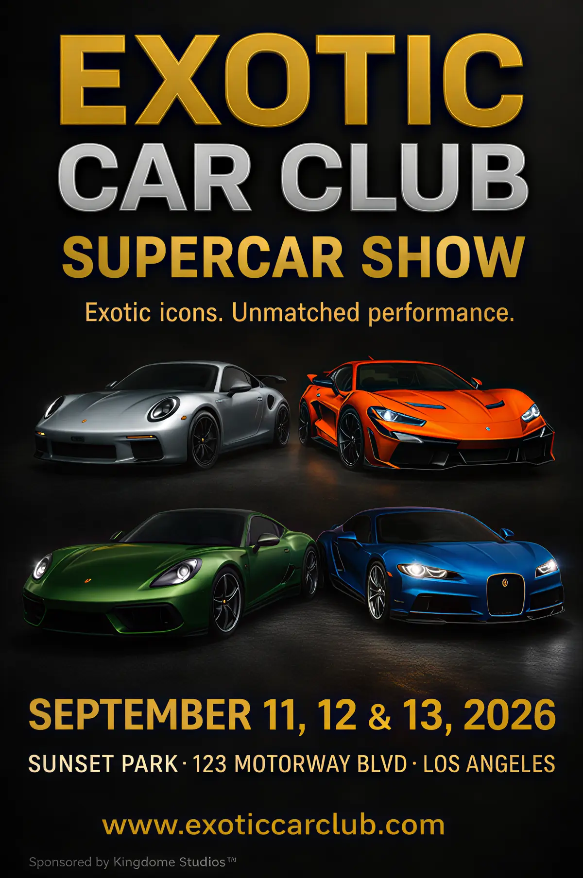 Supercar Meet Flyer September 11, 12 and 13th 2026